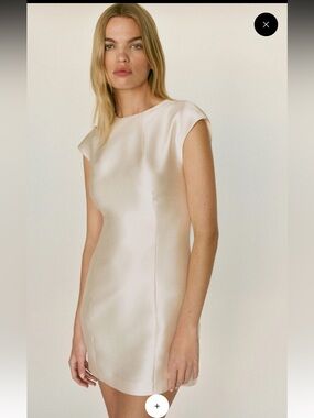 Reformation Cream Satin Mini Dress